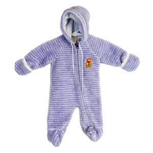 Vintage Winnie The Pooh Purple Stripe Footed Fleece Sleeper - NB Newborn